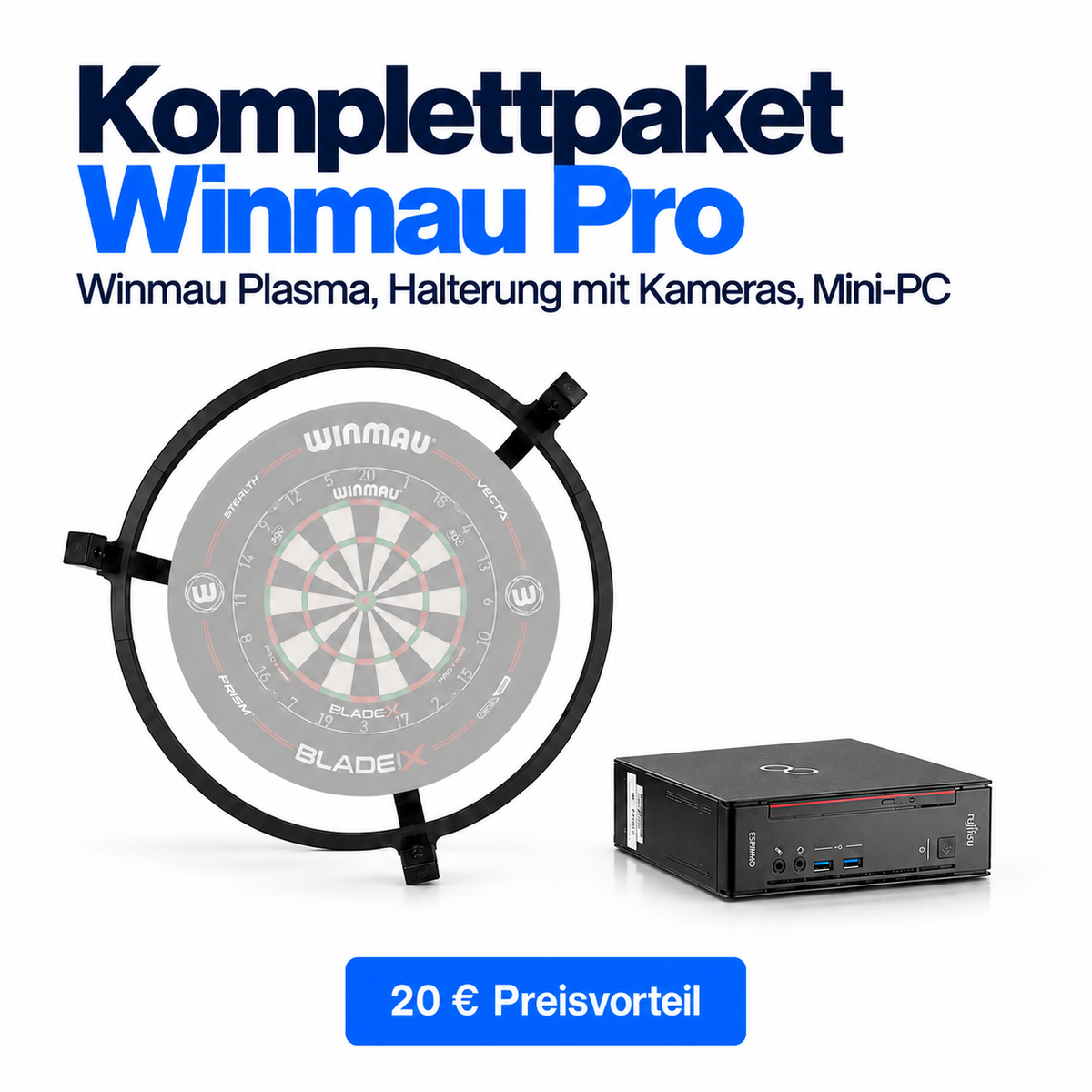Autodarts Komplettpaket Winmau Pro - Autodarts Halterung + Kamera + PC + Winmau Plasma