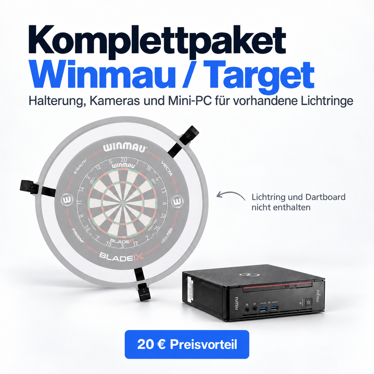 Autodarts Komplettpaket Winmau/Target - Autodarts Halterung + Kamera + PC