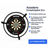 Autodarts Komplettpaket Eco - Autodarts Halterung + Lichtring inkl. LED + Kameras + Dartscheibe + Surround