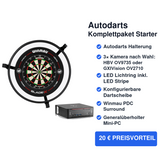 Autodarts Komplettpaket Starter - Autodarts Halterung + Lichtring inkl. LED + Kameras + Dartscheibe + Surround + PC