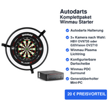 Autodarts Komplettpaket Winmau Starter - Autodarts Halterung + Winmau Plasma Lichtring + Kameras + Dartscheibe + Surround + PC