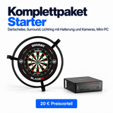 Autodarts Komplettpaket Starter - Autodarts Halterung + Lichtring inkl. LED + Kameras + Dartscheibe + Surround + PC