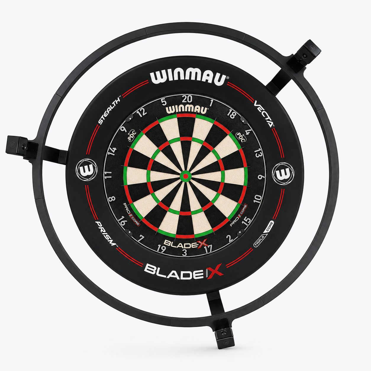 Autodarts Komplettpaket Eco - Autodarts Halterung + Lichtring inkl. LED + Kameras + Dartscheibe + Surround