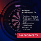 Autodarts Komplettpaket Eco - Autodarts Halterung + Lichtring inkl. LED + Kameras + Dartscheibe + Surround