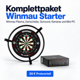 Autodarts Komplettpaket Winmau Starter - Autodarts Halterung + Winmau Plasma Lichtring + Kameras + Dartscheibe + Surround + PC
